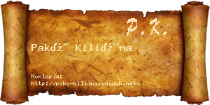 Pakó Kiliána névjegykártya